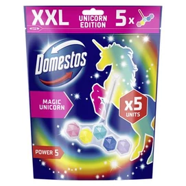 WC frissítő blokk, 5 db-os, DOMESTOS &quot;Power 5&quot;, unikornis