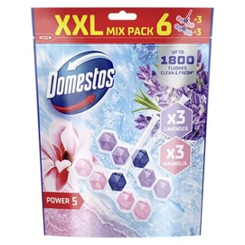 WC frissítő blokk, 6 db-os, DOMESTOS &quot;Power 5&quot;, mangó és levendula