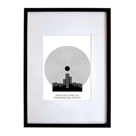 Képkeret, 21x29,7 cm, aluminium keret, &quot;Fotoplus&quot;, fekete