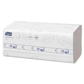 Kéztörlő, tömörített, Interfold, 2 réteg, 200 lap, H2 rendszer, Advanced, TORK &quot;Xpress Soft Multifold&quot;, fehér