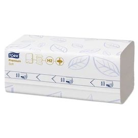 Kéztörlő, tömörített, Interfold, 2 réteg, 170 lap, H2 rendszer, Premium, TORK &quot;Xpress Soft Multifold&quot;, fehér