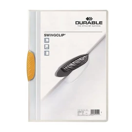 Gyorsfűző, klipes, A4, DURABLE &quot;Swingclip® 30&quot;, sárga