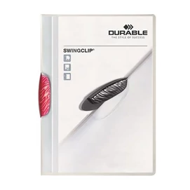Gyorsfűző, klipes, A4, DURABLE &quot;Swingclip® 30&quot;, bíbor