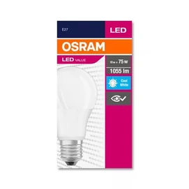 LED izzó, E27, gömb, A60, 10W, 1055lm, 4000K (HF), OSRAM &quot;Value&quot;