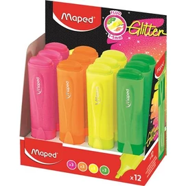 Szövegkiemelő display, 1-5 mm, MAPED &quot;Glitter Fluo Peps&quot;, vegyes fluoreszkáló színek
