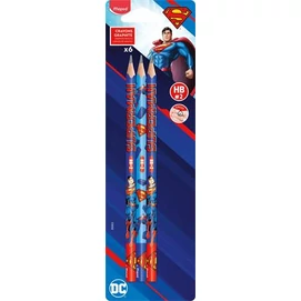 Grafitceruza, HB, háromszögletű, MAPED &quot;Superman&quot;, 6 db