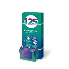 Radír display, STAEDTLER &quot;Mars® Plastic 526, 125 years&quot;, kék-zöld-lila