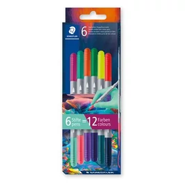 Filctoll készlet, 1/3 mm, kétvégű, kimosható, STAEDTLER® &quot;3280&quot;, Multiverzum 1, 6 különböző szín
