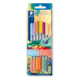 Rostirón készlet, 1/3 mm, kétvégű, kimosható, STAEDTLER® &quot;3280&quot;, Multiverzum 2, 6 különböző szín