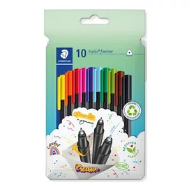 Tűfilc készlet, 0,3 mm, STAEDTLER &quot;Triplus 334&quot;, 10 különböző szín