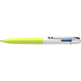Golyóstoll, 0,5 mm, nyomógombos, négyszínű, SCHNEIDER &quot;Take 4 Neon&quot;, sárga-fehér