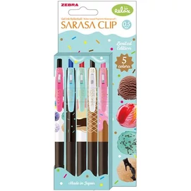 Zseléstoll, 0,33 mm, nyomógombos, ZEBRA &quot;Sarasa Clip Ice Cream&quot;, 5 különböző szín