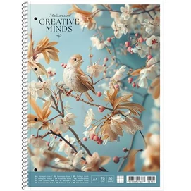 Spirálfüzet, A4, vonalas, 80 lap, SHOLYARYK &quot;College Block Creative Minds&quot;, vegyes