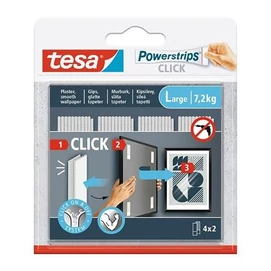 Akasztó, öntapadó, M méret, TESA &quot;Powerstrips CLICK&quot;