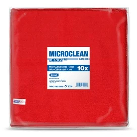 Törlőkendő, univerzális, 10 db, 32x32 cm, BONUS &quot;MicroCLEAN&quot;, piros