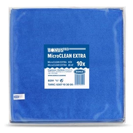 Törlőkendő, univerzális, 10 db, 40x40 cm, BONUS &quot;MicroCLEAN Extra&quot;, kék