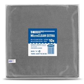 Törlőkendő, univerzális, 10 db, 40x40 cm, BONUS &quot;MicroCLEAN Extra&quot;, szürke