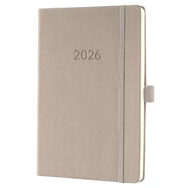 Naptár, A5, heti, 2026, kemény borító, SIGEL &quot;Conceptum&quot;, taupe