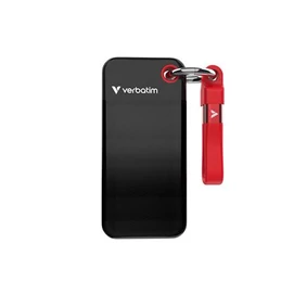 SSD (külső memória) 1TB, USB 3.2 Gen2, VERBATIM &quot;Pocket SSD&quot;, fekete/piros
