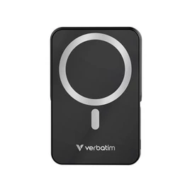 Power bank, külső akkumulátor, mágneses (vezeték nélküli), 10.000mAh, kitámasztó, VERBATIM &quot;Charge n Go&quot;, fekete