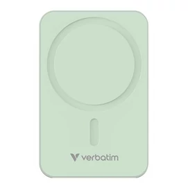 Power bank, külső akkumulátor, mágneses, 20.000mAh, kitámasztó, VERBATIM &quot;Charge n Go Essentials&quot;, zöld
