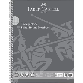 Spirálfüzet, A4, kockás, 80 lap, perforált, lyukasztott, FABER-CASTELL