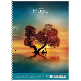 Spirálfüzet, A4+, kockás, 80 lap, SHKOLYARYK &quot;Colourful magic&quot;, vegyes