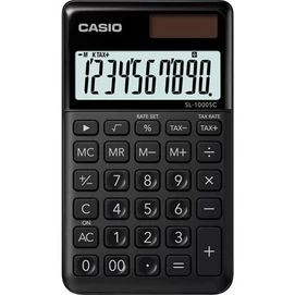 Zsebszámológép, 10 számjegy, CASIO &quot;SL 1000&quot;, fekete