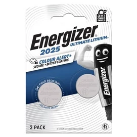 Gombelem, CR2025, 2 db, színjelző, ENERGIZER &quot;Ultimate Lithium Performance&quot;
