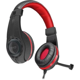 Fejhallgató, mikrofonnal, vezetékes, gaming, 3,5 mm jack, SPEEDLINK &quot;Legatos&quot;, fekete-piros
