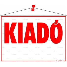 Információs tábla, 50x35 cm, "Kiadó"