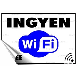 Információs matrica, 11,6x16,6 cm, &quot;Ingyen Wifi&quot;