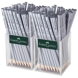Grafitceruza display, HB, háromszögletű, FABER-CASTELL &quot;Grip 2001&quot;, ezüst