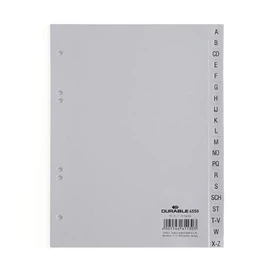 Regiszter, PP, A5, 20 részes, A-Z, DURABLE, szürke