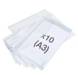 Irattartó tasak, A3, PP, patentos, RAPESCO &quot;Eco&quot;, áttetsző