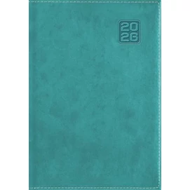 Naptár, tervező, A5, napi, DAYLINER &quot;Square&quot;, türkiz