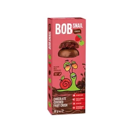 Gyümölcs snack, 30 g, BOB SNAIL, alma-eper tejcsokoládéban