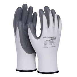 Szerelőkesztyű, nitril, DONAU &quot;Safety 01&quot;, 10/XL méret, szürke