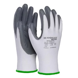 Szerelőkesztyű, nitril, DONAU &quot;Safety 01&quot;,11/XXL méret, szürke