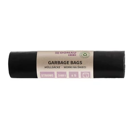 Szemeteszsák, extra erős, 240 l, 5 db, 70 µ, DONAU &quot;Eco&quot;, fekete