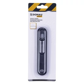 Univerzális kés, cserélhető pengével, 18 mm, DONAU &quot;Safety&quot;, fekete