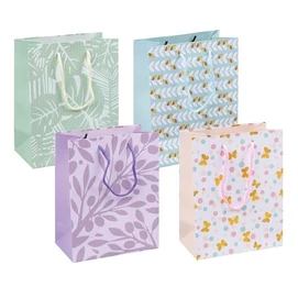 Ajándéktáska, zsinórfüles, 18x23x10 cm, DONAU "Home", vegyes minta