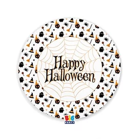 Tányér, papír, 22 cm, "Halloween"