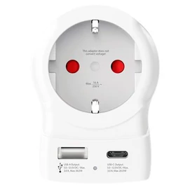 Adapter, Egyesült Királyságba utazóknak, USB-C + USB-A, SKROSS