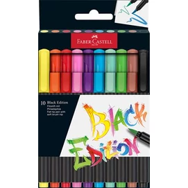 Ecsetirón készlet, FABER-CASTELL &quot;Black Edition&quot; 10 különböző szín