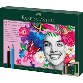 Színes- és grafitceruza készlet, FABER-CASTELL "Polychromos &amp; Pitt Graphite Matt" , 40 db-os szett