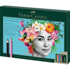 Színes- és grafitceruza készlet, FABER-CASTELL "Polychromos &amp; Pitt Graphite Matt" , 23 db-os szett