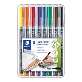 Alkoholos marker készlet, OHP, 0,4 mm, STAEDTLER &quot;Lumocolor® 313 S&quot;, 8 különböző szín