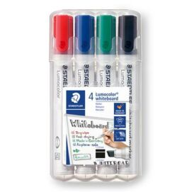 Táblamarker készlet, 2-5 mm, vágott, STAEDTLER "Lumocolor® 351 B", 4 különböző szín