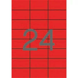 Etikett, 70x37 mm, színes, APLI, piros, 2400 etikett/csomag